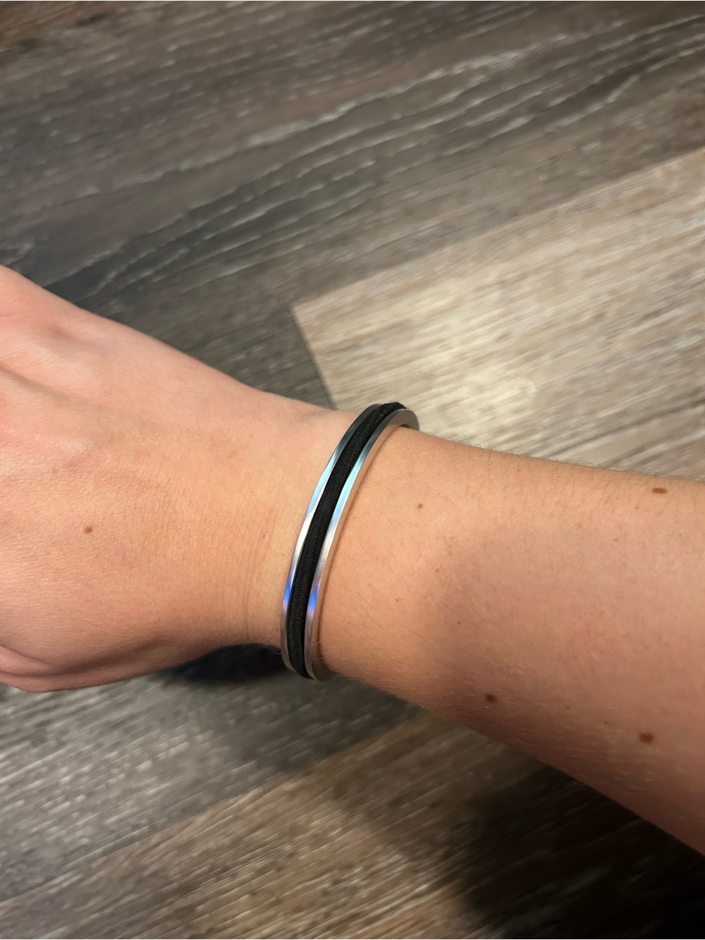 Hair Tie Holder Metal Bangle Bracelet